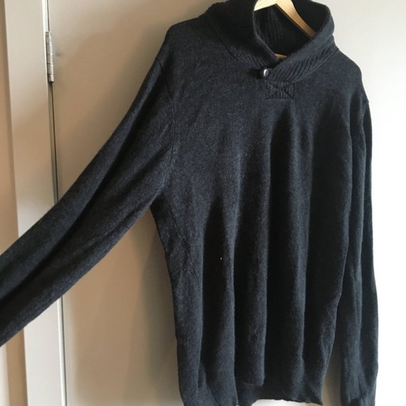 Grey shawl neck sweater - Picture 3 of 4